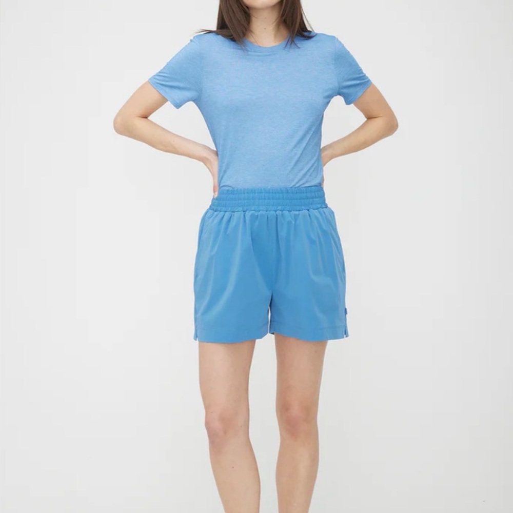 Kit and Ace Women's High Waist Athletic Shorts in NAVY